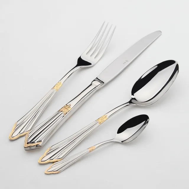 Gold Plated Cutlery Set 24pcs Luxury Dinner Sets Stainless Steel ... Gold Plated Cutlery Set 24pcs Luxury Dinner Sets Stainless Steel ...