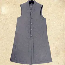 2 цвета унисекс буддийский Длинный жилет платье костюмы монахи Шаолинь медитация abbot костюм монахини пальто