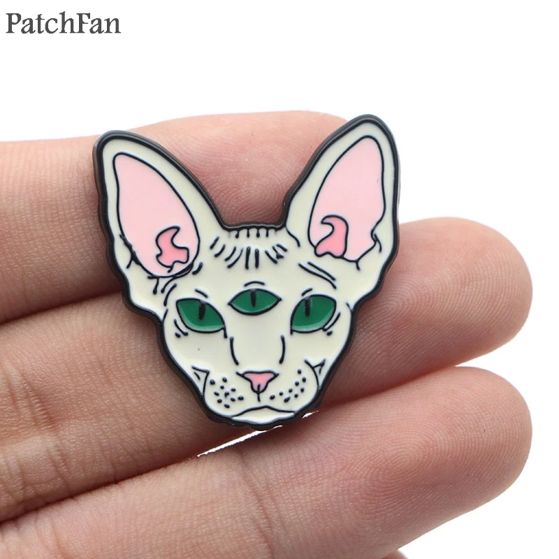 Patchfan Сфинкс кот животное цинк галстук мультфильм забавные булавки броши для рюкзака, одежды для мужчин и женщин шляпа Декоративные значки медаль A1365