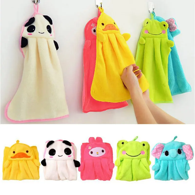 

sweet candy colored cartoon baby towel super soft coral fleece kid child towel wipe sweat hung towel
