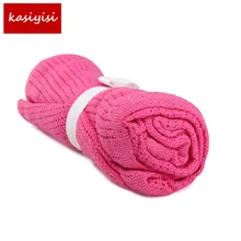 Одеяльца для новорожденных супер мягкий хлопок вязание крючком Лето конфеты цвет реквизит кроватки повседневные принадлежности для сна отверстие обёрточная бумага