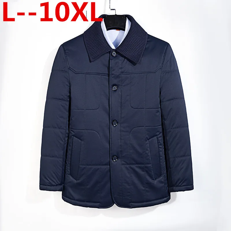 

10XL 8XL 6XL Clothing Winter Jacket Men Warm Causal Parkas Cotton Turn down Collar Winter Jacket Male Padded Overcoat Outerwear