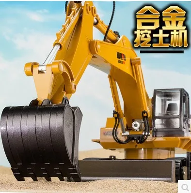 

RC Excavator 15 CH 2.4G Metal Electric Remote Control Car USB Charging Led Flashing Light and Sound Truck Model Toy