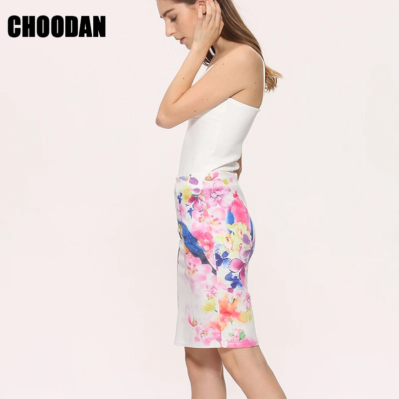 Юбка карандаш Женская с высокой талией винтажная летняя 2018|skirt female|pencil skirt womenprint