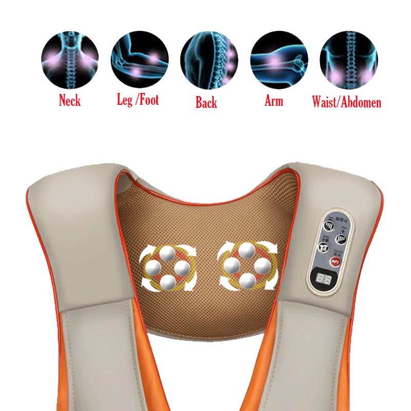 U-shaped electric infrared heating kneading family massager shiatsu back shoulder massager masseur for neck and body