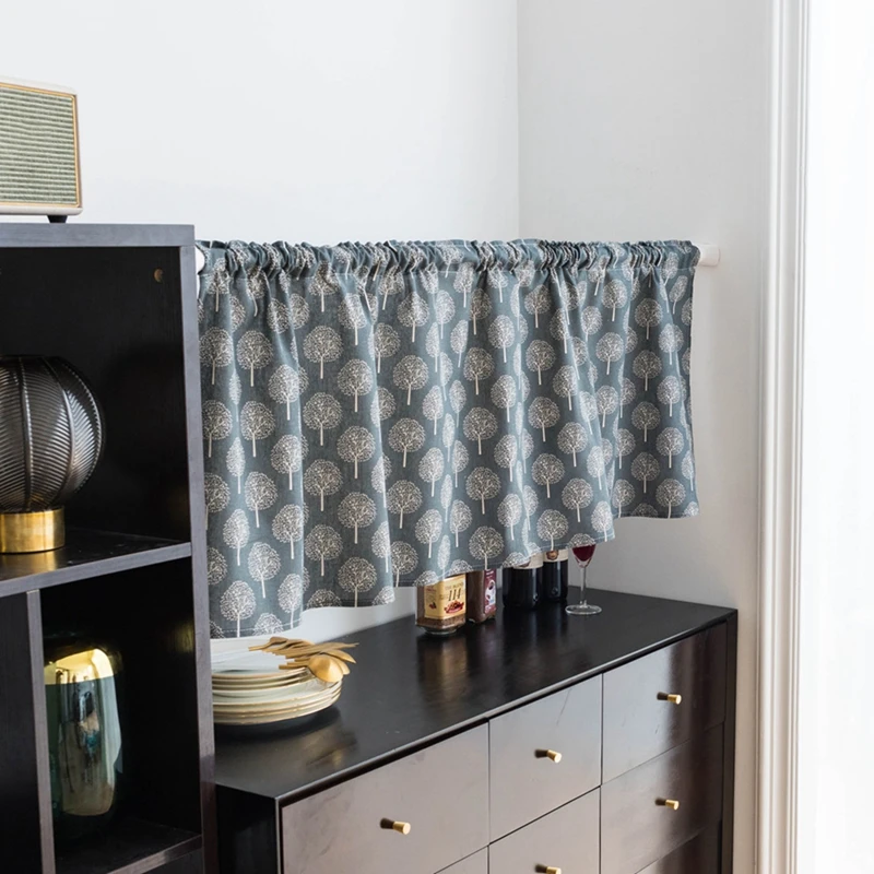

American Rustic Elegant Lace Coffee Curtain Semi-shade Cabinet Curtain Finished Product Curtain Single Short Curtain
