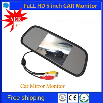 

Free Shipping 5" inch TFT Car LCD Rear View Rearview DVD Mirror Monitor for Car CCD Camera Rear View cameras Factory Promotion