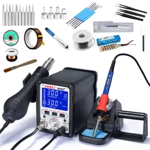 YIHUA 995D 995D+ SMD большой ЖК-дисплей Цифровая паяльная станция Бессвинцовая фена SMD BGA паяльная станция