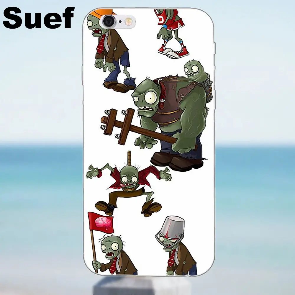 Plants Vs Zombies для iPhone X 4 4S 5 5S 5C SE 6 6S 7 8 Plus Samsung Galaxy A3 A5 J1 J3 J5 J7 2016 2017 мягкий чехол