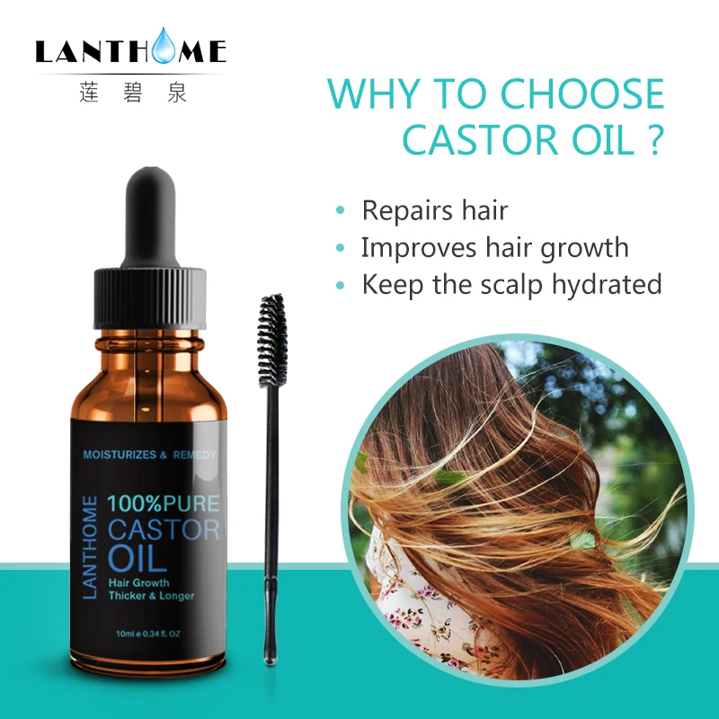 

Pure Castor Oil Hair Essential Oil Eyelashes Eyebrow Fast Growth Prevent Skin Aging Castor Organic Serum Hair Liquid Treatment