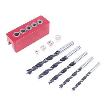 

90 Degree Angle Hole Drilling Jig Accessories Kit V Shape With Wood Dowel Center Drill Bit Set Drill Guide Bushings