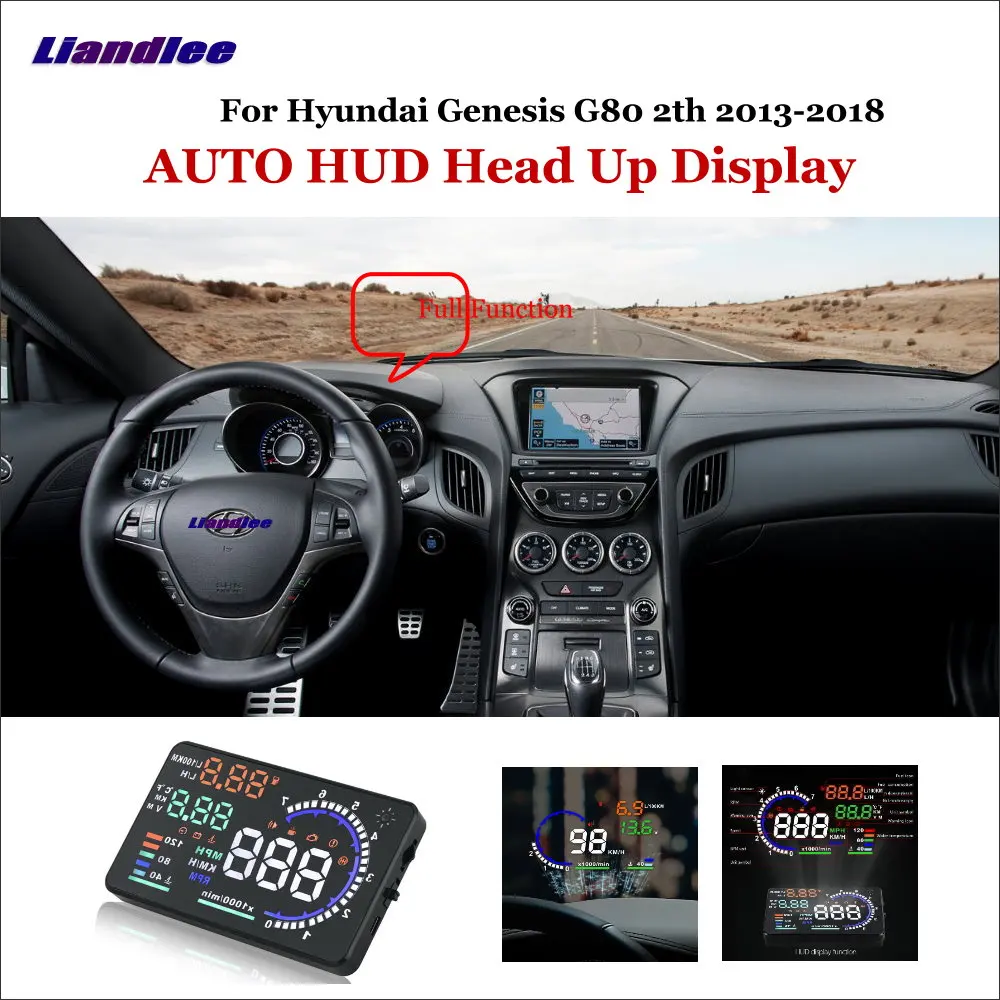 

Liandlee Car Head Up Display HUD For Hyundai Genesis G80 2th 2013-2018 Dynamic Driving Computer HD Projector Screen OBD Detector