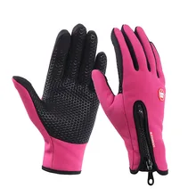 Взрослые зимние противоскользящие водонепроницаемые флисовые термоперчатки с сенсорным экраном для спорта на открытом воздухе, езды на велосипеде, рабочие ручные защитные принадлежности