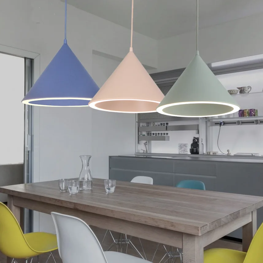 Nordic Aluminum Hanging LED Pendant Light Restaurant Energy Saving Suspension Pendant Lamp Contemporary LED Drop Cone Lights  (17)