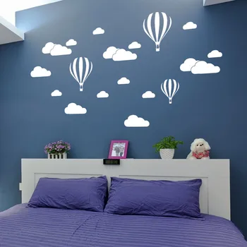 

1 PC Wall Sticker 60x40cm creative cartoon DIY Large Clouds Balloon Wall Decals kids gift Room Home Decoration Art Stickers #
