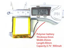 3.7V 900mAh 503540 Lithium Polymer Li-Po li ion Rechargeable Battery cells For Mp3 MP4 MP5 GPS PSP mobile bluetooth