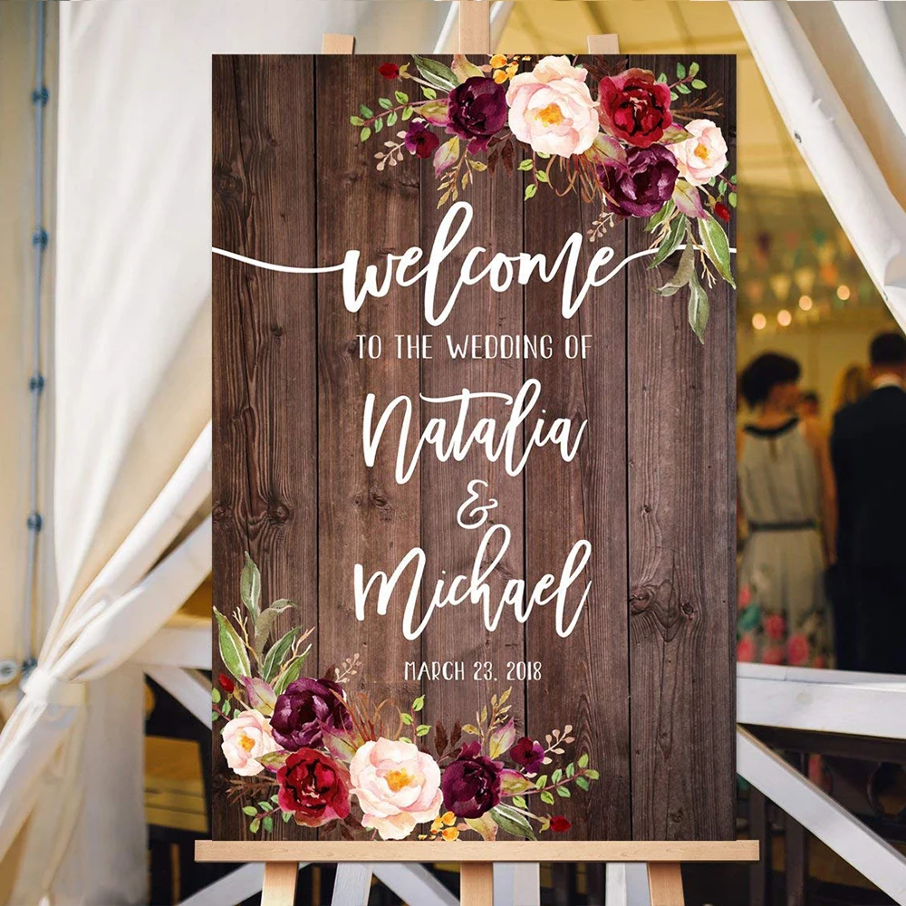 Welcome sign flowers