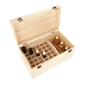 

New Essential Oil Wooden Storage Box Case Double-layer Wood Large Nail Gel Oil Bottle Storage Display Stand Box Makeup Tools