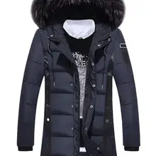 M-3XL Горячая зима Мужская Новая мода длинный участок утолщение тонкий корейский с капюшоном хлопковая куртка