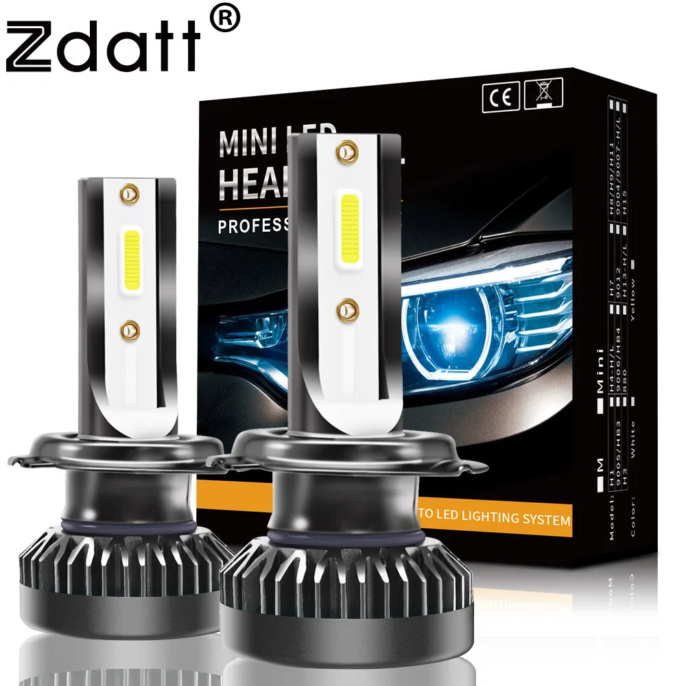 

Zdatt Mini Fanless H7 LED 8000LM Car Light Headlight Bulb H1 LED H8 H9 H11 9005 HB3 9006 HB4 6000K 12V 24V LED Lamps Automobiles