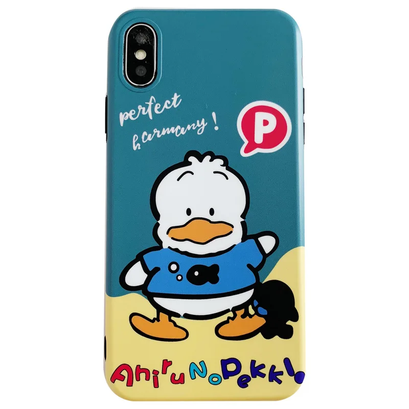 Матовый чехол для iphone xr на айфон 7 мягкий Apple Phone мультяшный утенок X XSMax 8plus 6 7P