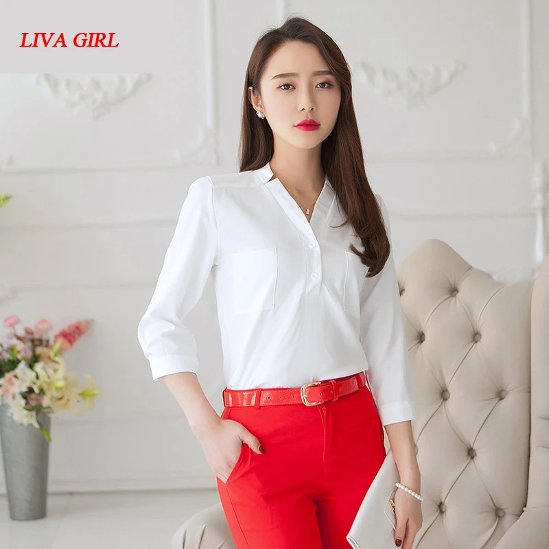 2017 New font b Women b font Summer Suits font b Blouse b font font b