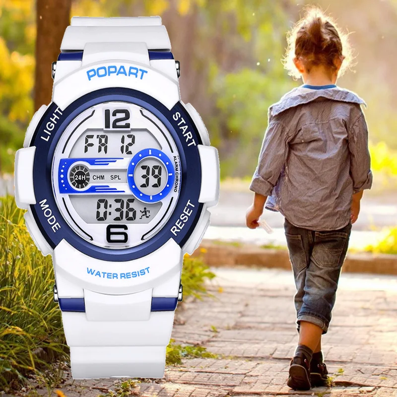 

POPART Children's Watches Children Watch Waterproof Back Light LED Digital Sport Child Clock Children Watches For Boys Girls