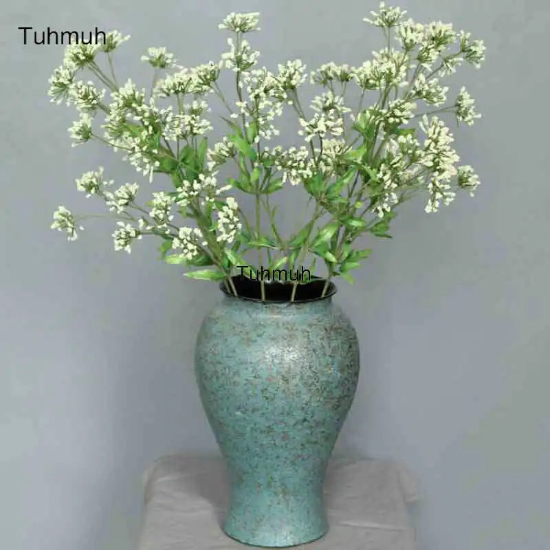 Buy Artificial Flowers White Fake Branch with Leaves