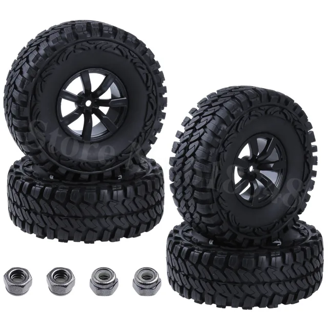 Special Offers 4pcs Rubber 1.9" Tires Tyres & Wheel Rims with Foam instert for 1/10 RC Rock Crawler Axial SCX10 Traxxas TRX4 RC4WD Spare Parts 