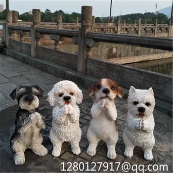 

Cute Puppy Statue Simulation Animals DOG West Highland Terrier Bichon Standard Schnauzer Funny Stand Creative Action Figure Toy