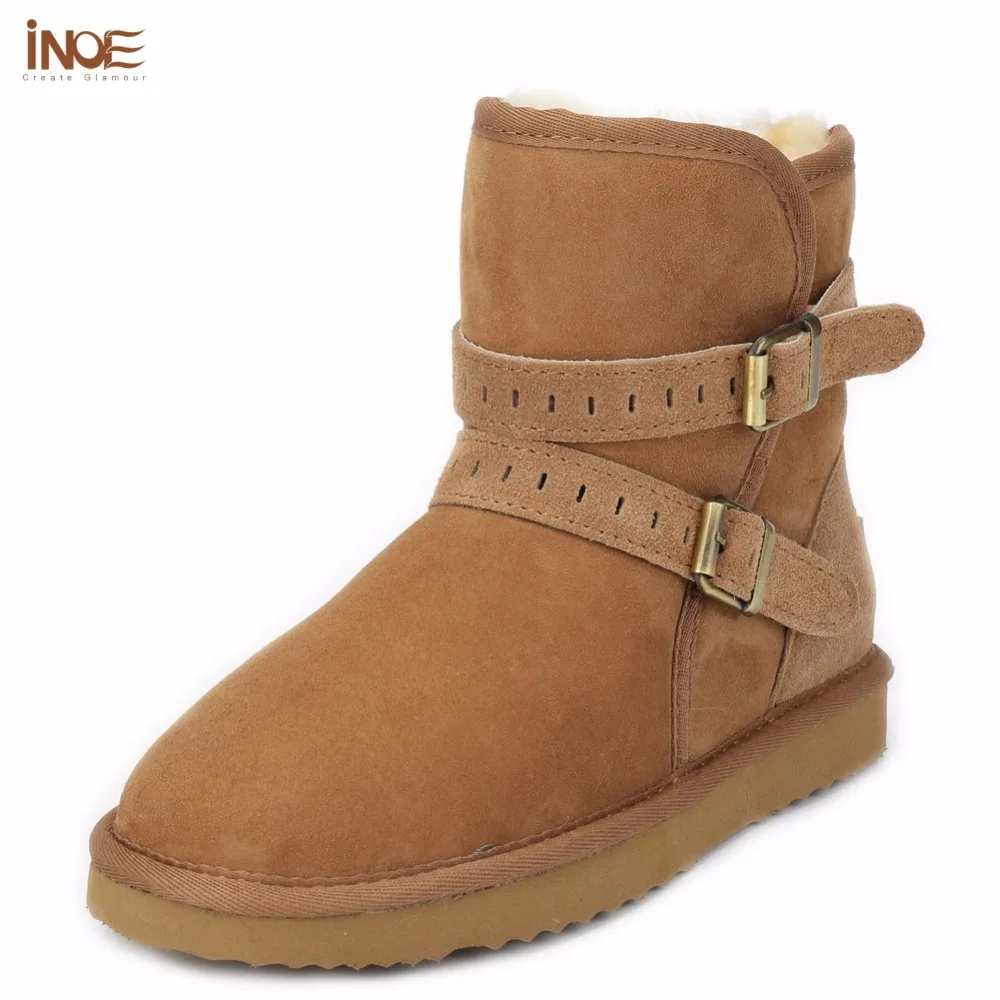 sheepskin lined winter boots
