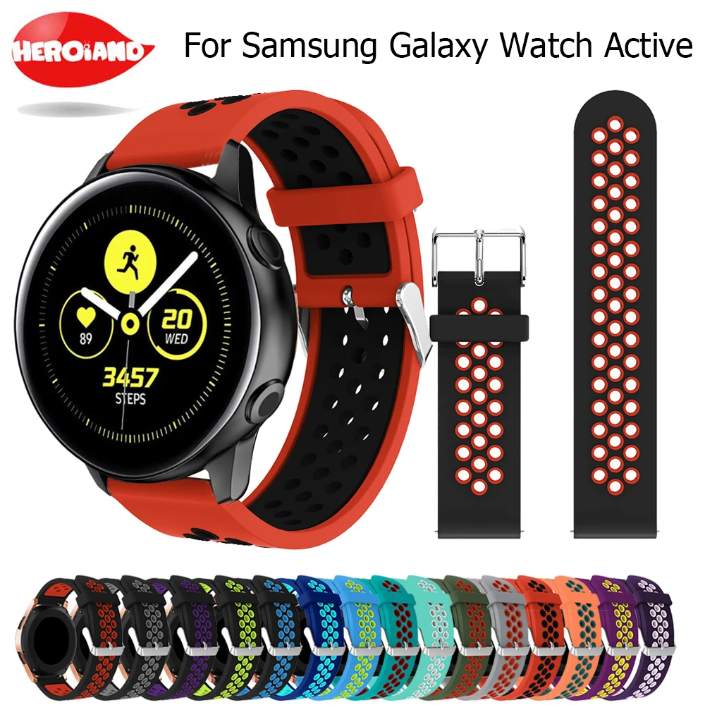 Силиконовый ремешок для часов samsung Galaxy Watch Active Band Galaxy 42 мм ремешок S2 gear мягкий спортивный 20 мм смарт-браслет ремешок для часов