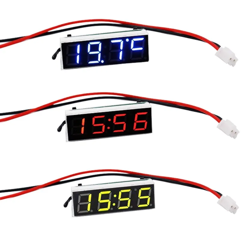 

Mini 3 in 1 Car Clock Time Thermometer Temperature meter Measurement voltmeter voltage tester LED Display 40% off