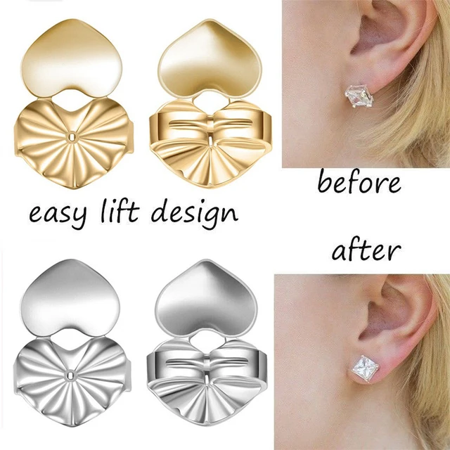 Hot Magic Earring Backs Support Lifts Fits All Post Earrings Hot Magic Earring Backs Support Lifts Fits All Post Earrings Set Gold Color Silver
