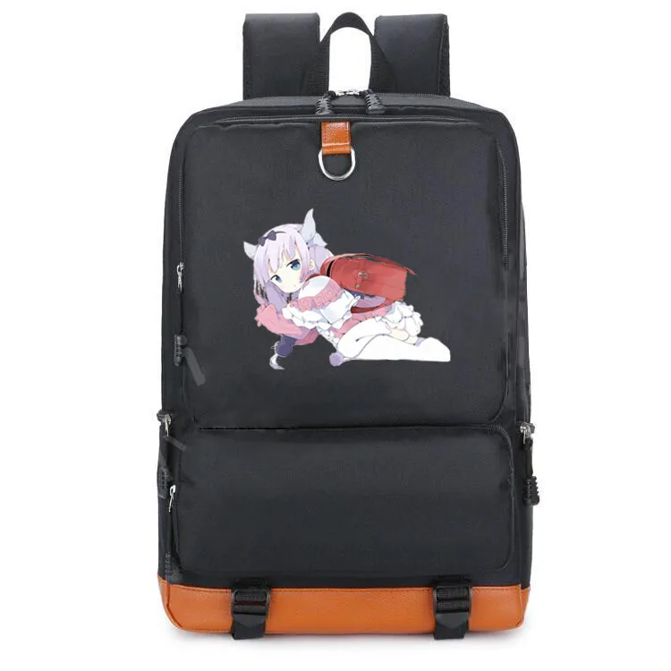 

High Q UNISEX Miss Kobayashi's Dragon Maid Backpacks 5 Soild Colors Double Shoulder Canvas For Teenager Unisex Bags