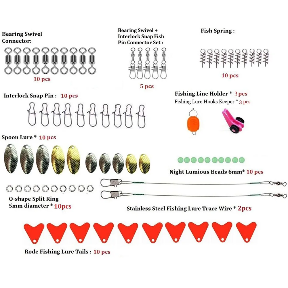 

128Pcs/Box Fishing Tackle Set Baits Hooks Sequins Lures Freshwater Fishing Accessories KH889