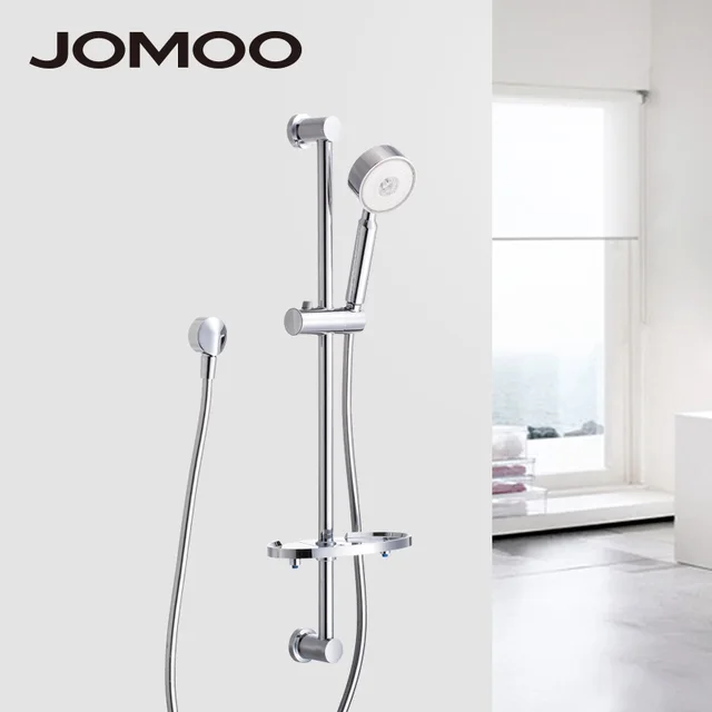 Jomoo Shower Set Hand Head Chrome Bathroom Slide Bar Jomoo Shower Set Hand Head Chrome Bathroom Slide Bar Flexible Hose Soap Dish