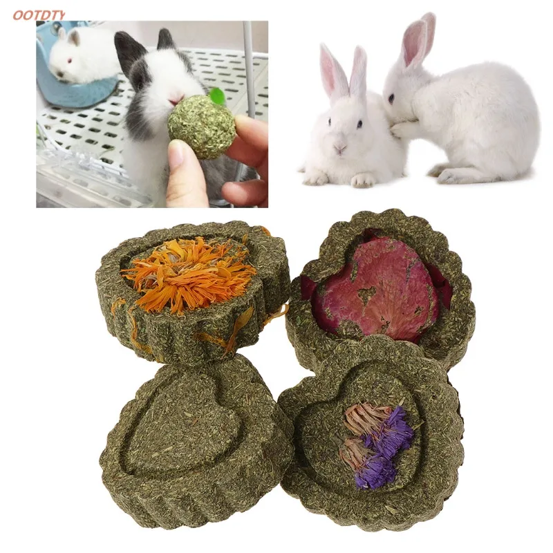 

OOTDTY 2pcs Rabbit Grinding Teeth Cake Cookie Animals Hamster Chinchilla Guniea Pig Small Pets Toy