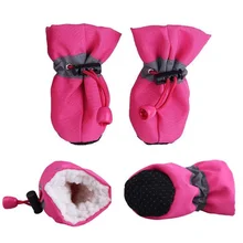 Shoes For Dogs Socks Anti Slip Rain Snow Boots Soft-Soled Waterproof Footwear Thick Warm Small Cat Booties 4pcs/set