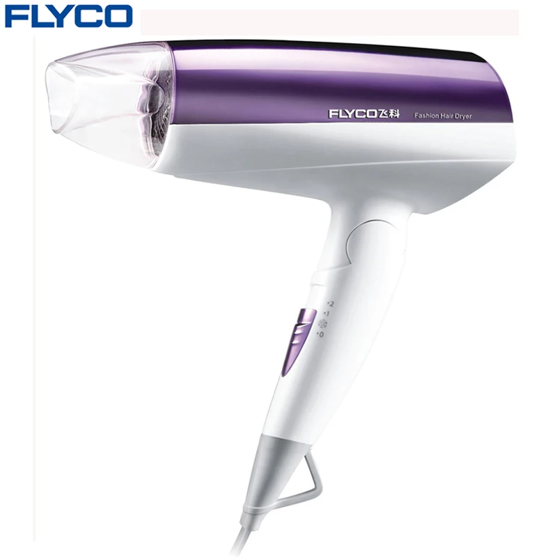 Flyco Профессиональный анион Функция нагрева баланс Технология фен защита от перегрева тихий дизайн фен fh6260 - Цвет: Фиолетовый