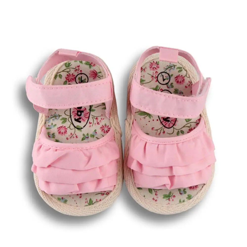 

New Summer Casual Baby Girl Shoes Blue White Pink Baby Sandals Newborn Soft Anti-slip Toddler Infant Shoes 2019