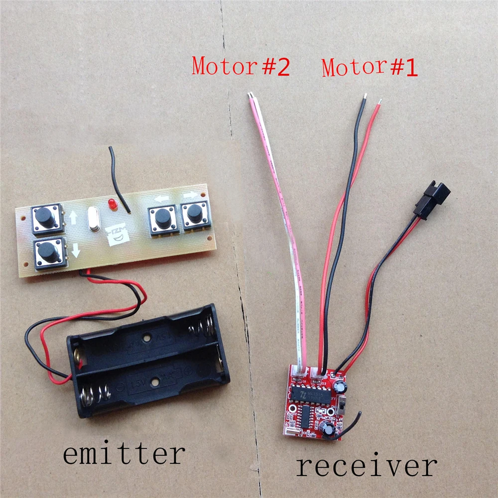 

1 Set 4-Channel 4CH Remote Control Kit 2.4g Transmission Receiving Board for RC 100m Tank Ship Speedboat Remote Control Model