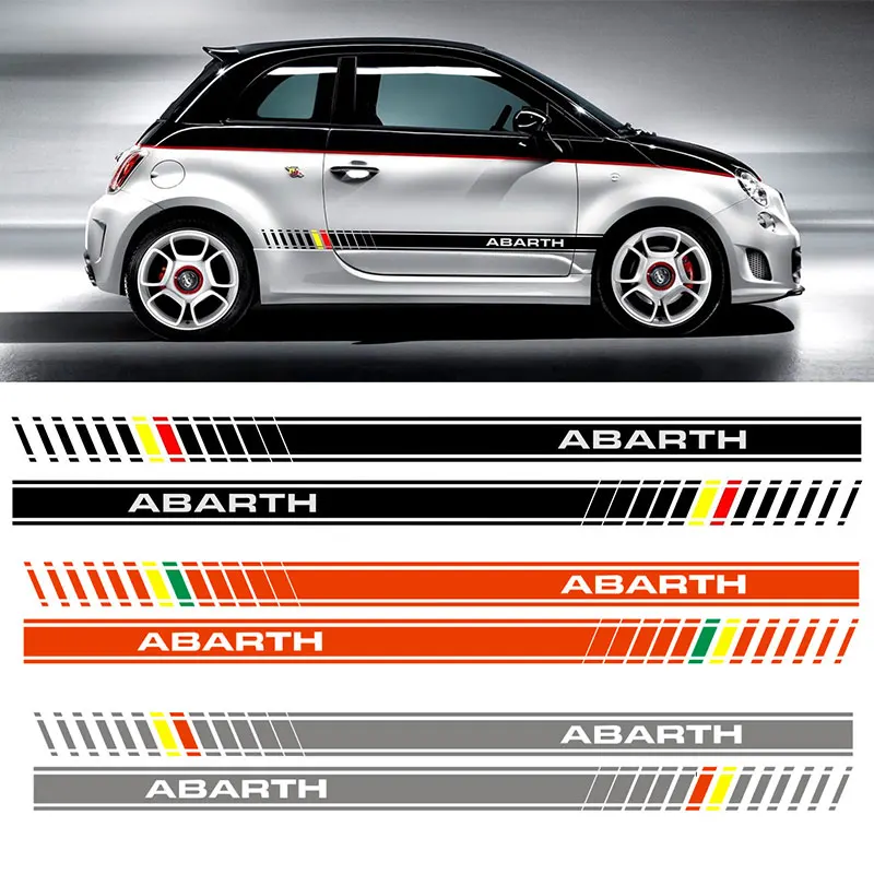 Для Fiat 500 Abarth би цвет на заказ боковая полоса наклейка/наклейка da4-0012