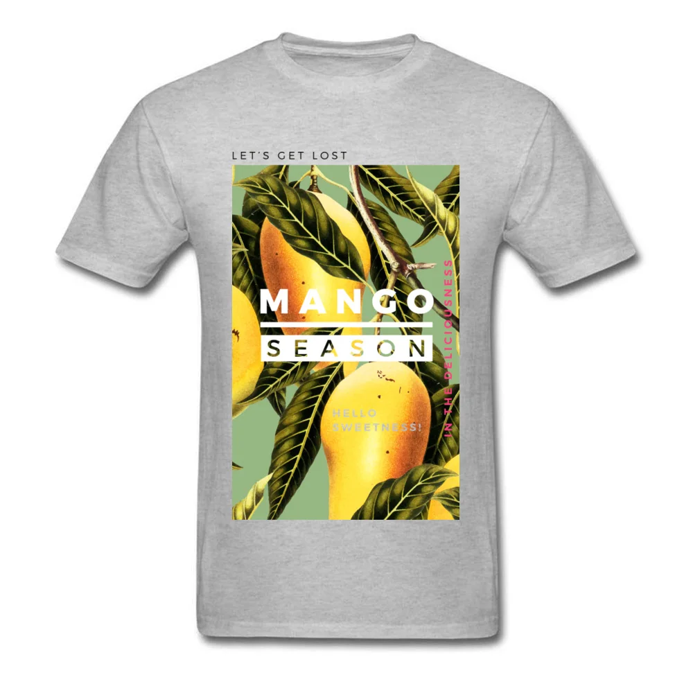 Casual T Shirt Plain Crew Neck Mango Season Apparel Cotton Fabric Youth Tops Shirt Design Short Sleeve Sweatshirts Mango Season Apparel grey
