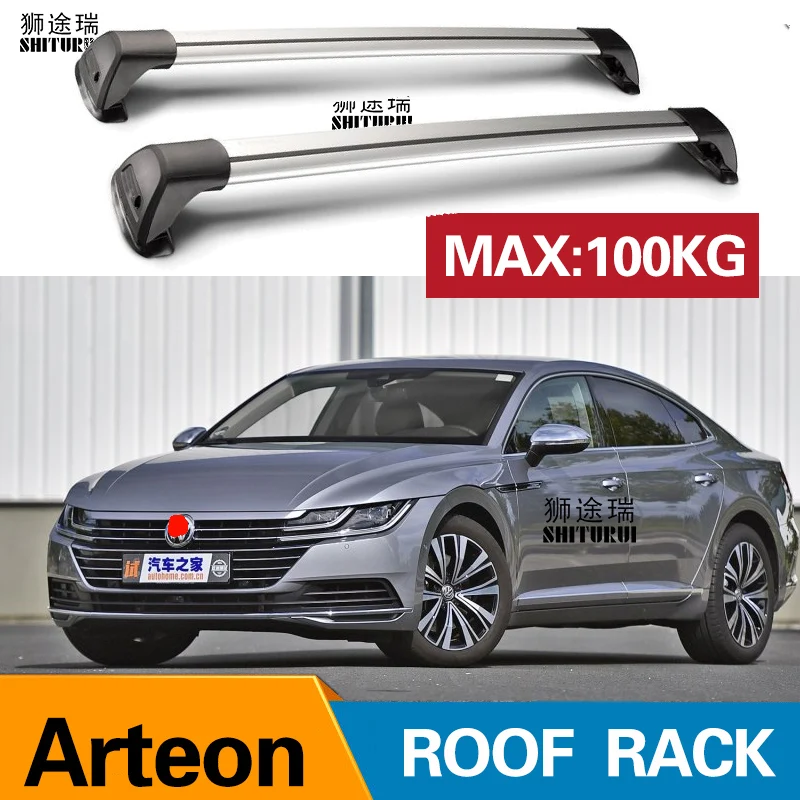 

2 pcs For VOLKSWAGEN Arteon 2017+ roof bar car special aluminum alloy belt lock Led shooting ROOF RACK CORSS rack