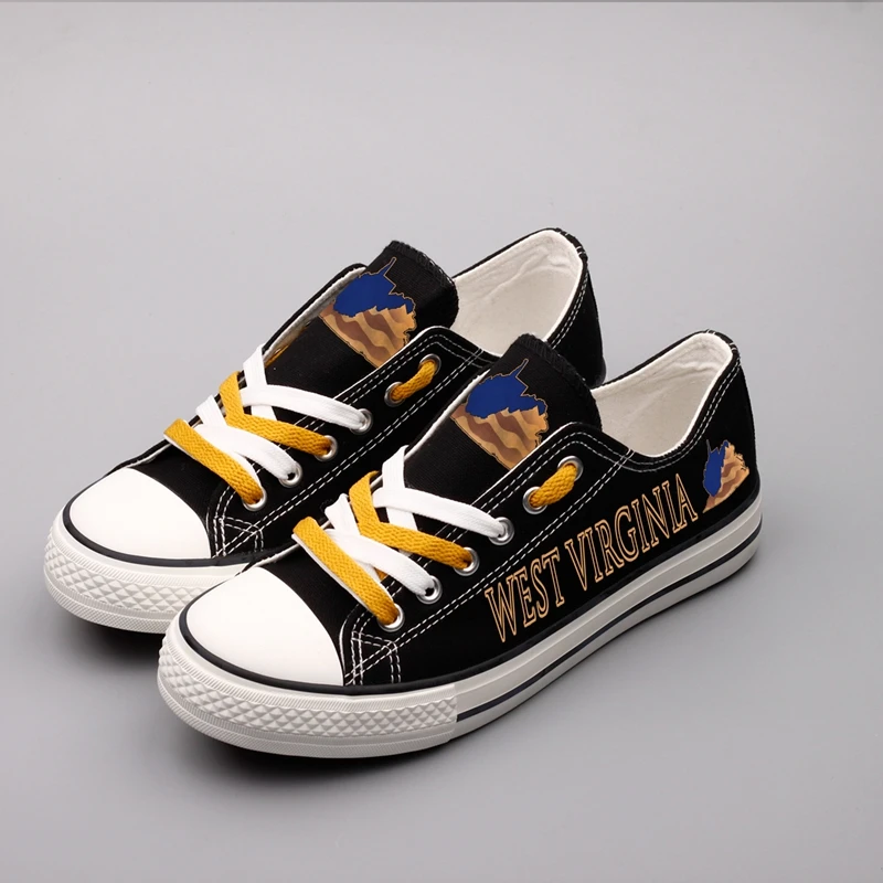 

E-LOV Women Summer Flats Espadrilles Customization West Virginia Logo Casual Woman Ladies Canvas Shoes For Valentine Gifts