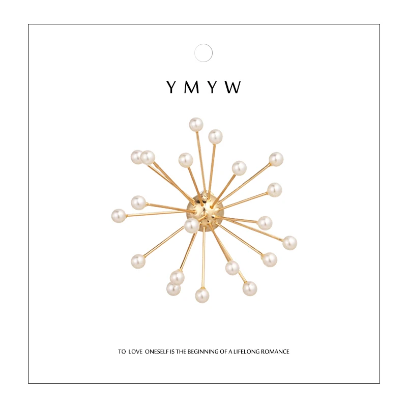 

YMYW 1 PC Personalized Fireworks Imitation Pearl Exaggerated Stud Earrings 2018 For Lady Gifts Party Punk Night Club Jewelry