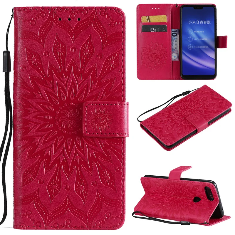 Magnetic PU Leather 3D Embossed Cat Tree Wallet Case For Xiaomi 8Lite Flip Wallet Phone Case Cover For Xiaomi 8Lite Case Coque (21)