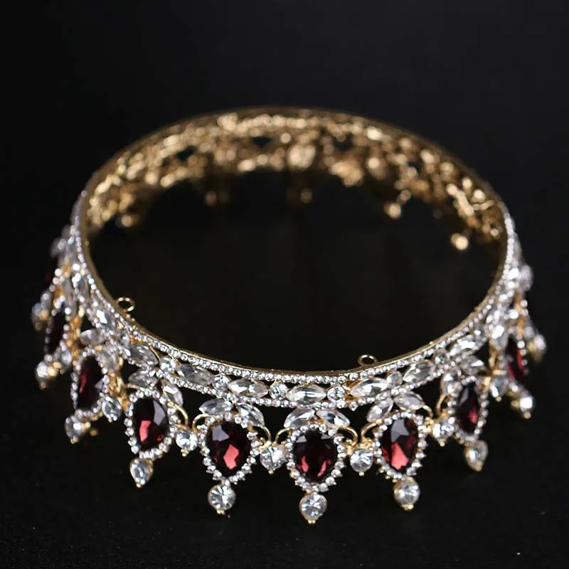 Полный круг Тиара ясно Австрийский Стразы Queen Камень Циркон Свадебная Корона