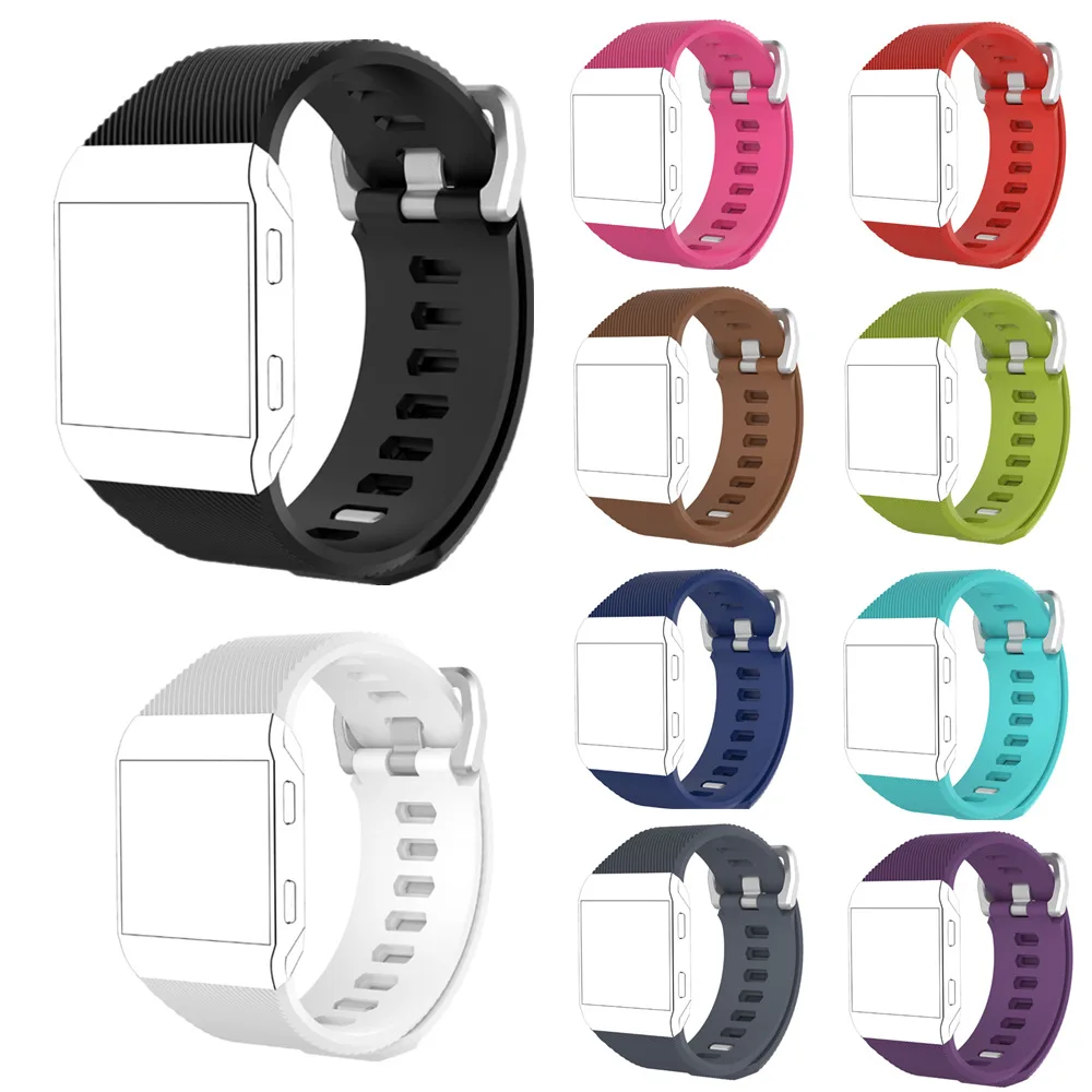 

New Soft Silicone Sport Watch Band Replacement Wrist Strap For Fitbit ionic Smart Watch Metal Clasp Bracelet Wristband Accessory